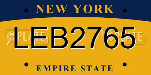 LEB2765 New York License Plate