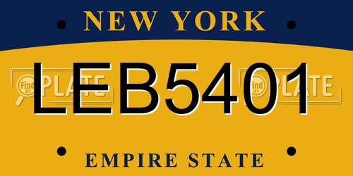 LEB5401 New York License Plate