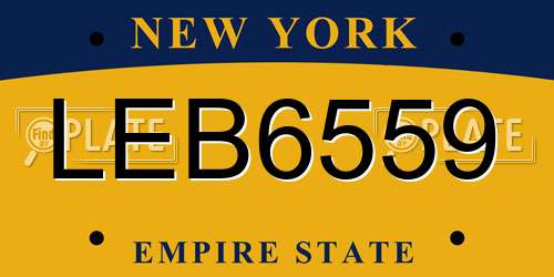 LEB6559 New York License Plate