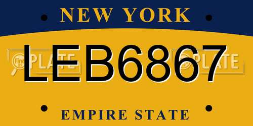LEB6867 New York License Plate