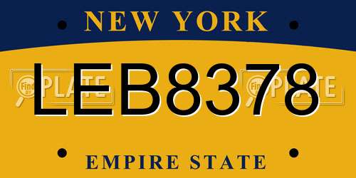 LEB8378 New York License Plate