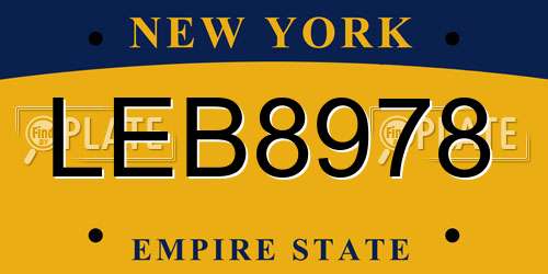 LEB8978 New York License Plate