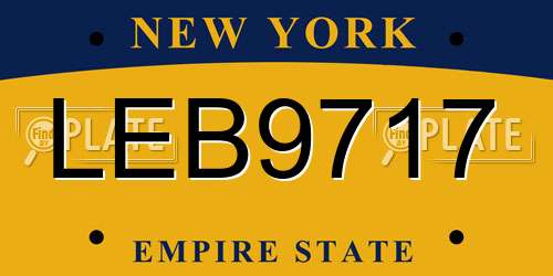 LEB9717 New York License Plate