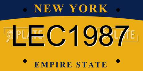 LEC1987 New York License Plate