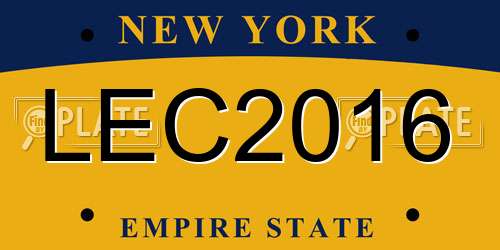 LEC2016 New York License Plate