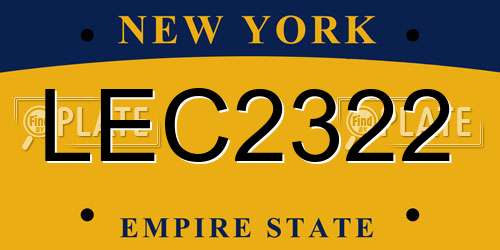 LEC2322 New York License Plate