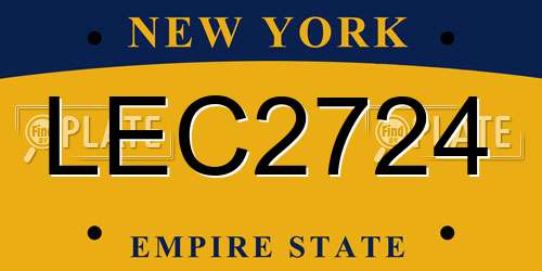 LEC2724 New York License Plate
