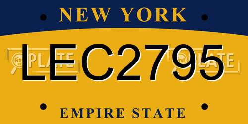LEC2795 New York License Plate