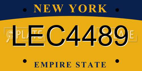 LEC4489 New York License Plate