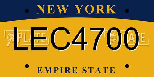 LEC4700 New York License Plate