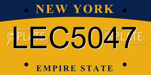 LEC5047 New York License Plate