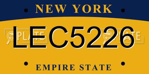 LEC5226 New York License Plate