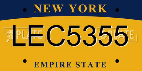 LEC5355 New York License Plate