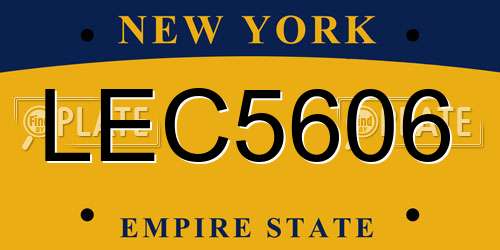 LEC5606 New York License Plate