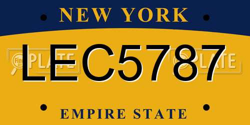 LEC5787 New York License Plate