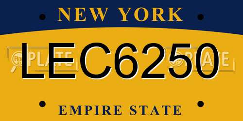 LEC6250 New York License Plate