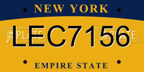LEC7156 New York License Plate