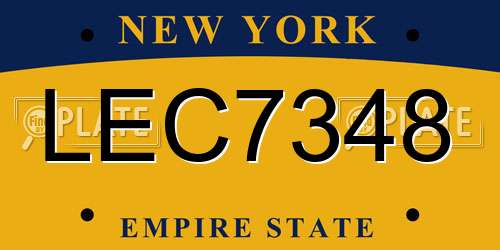 LEC7348 New York License Plate