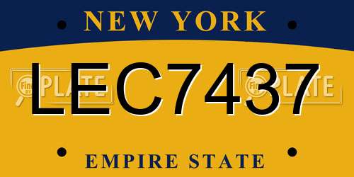 LEC7437 New York License Plate