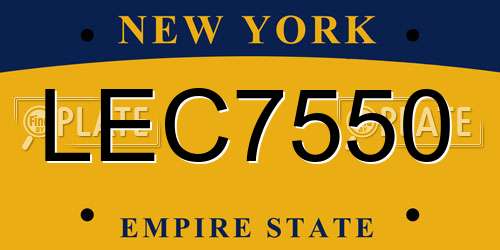 LEC7550 New York License Plate