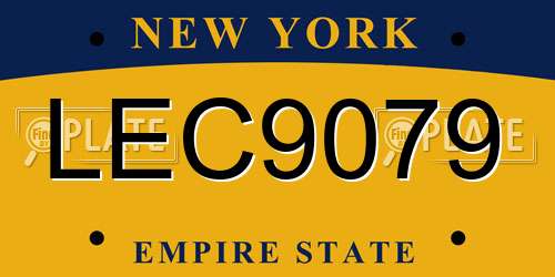 LEC9079 New York License Plate