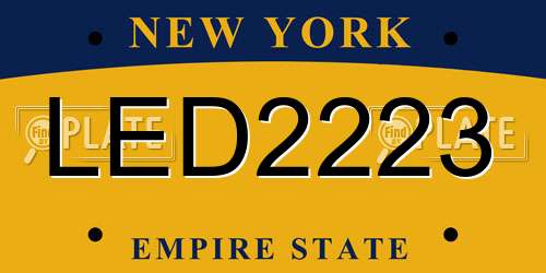 LED2223 New York License Plate