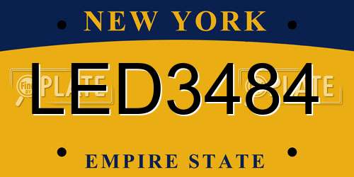 LED3484 New York License Plate