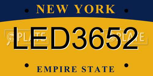 LED3652 New York License Plate