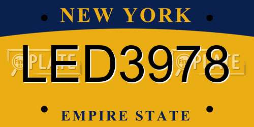LED3978 New York License Plate