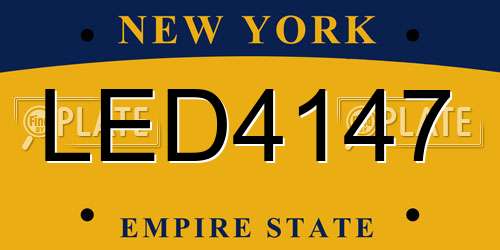 LED4147 New York License Plate