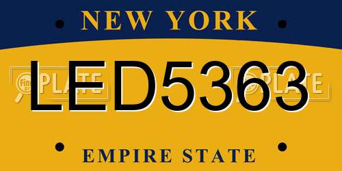 LED5363 New York License Plate