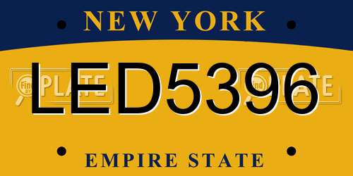 LED5396 New York License Plate