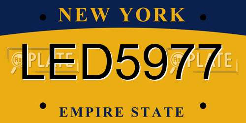 LED5977 New York License Plate