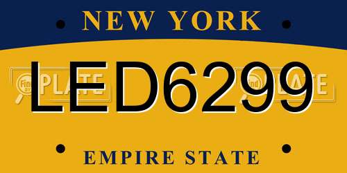 LED6299 New York License Plate