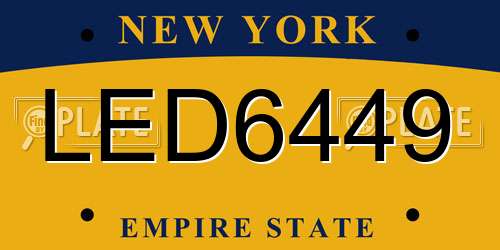 LED6449 New York License Plate
