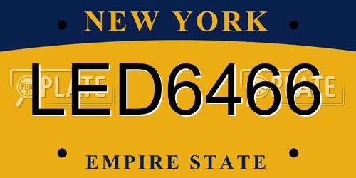 LED6466 New York License Plate