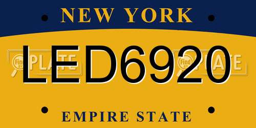 LED6920 New York License Plate