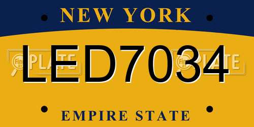 LED7034 New York License Plate