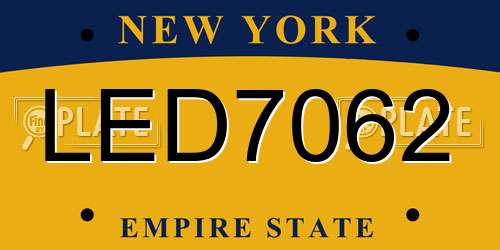 LED7062 New York License Plate