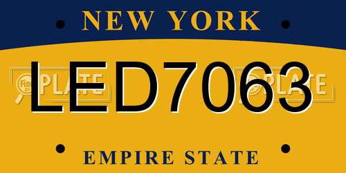 LED7063 New York License Plate