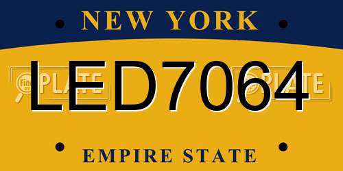 LED7064 New York License Plate
