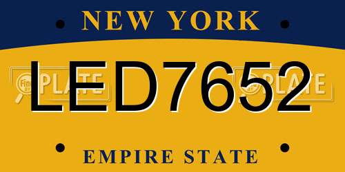 LED7652 New York License Plate