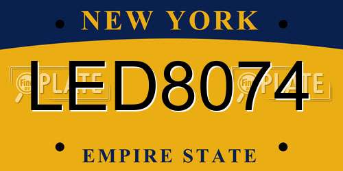 LED8074 New York License Plate