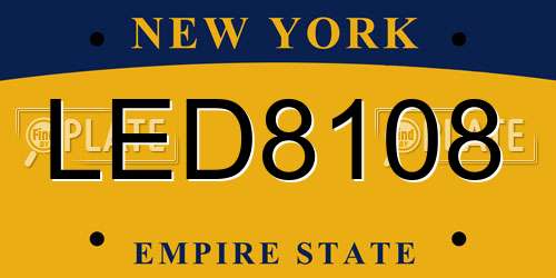 LED8108 New York License Plate