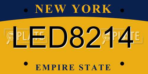 LED8214 New York License Plate