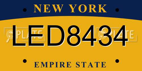 LED8434 New York License Plate