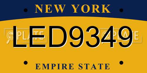 LED9349 New York License Plate