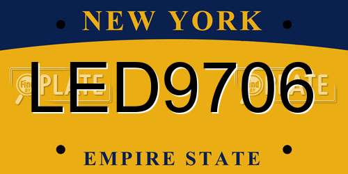 LED9706 New York License Plate