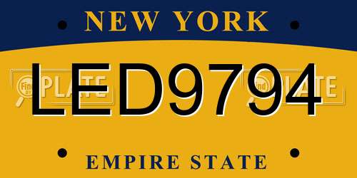 LED9794 New York License Plate