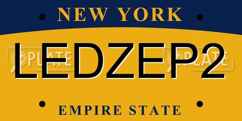 LEDZEP2 New York License Plate